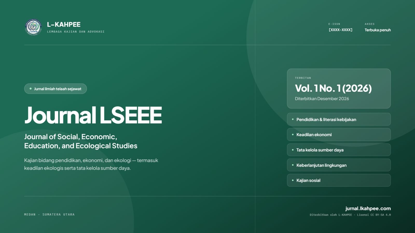 L-KAHPEE Journal of Social, Economic, Education, and Ecological Studies (LSEEE)